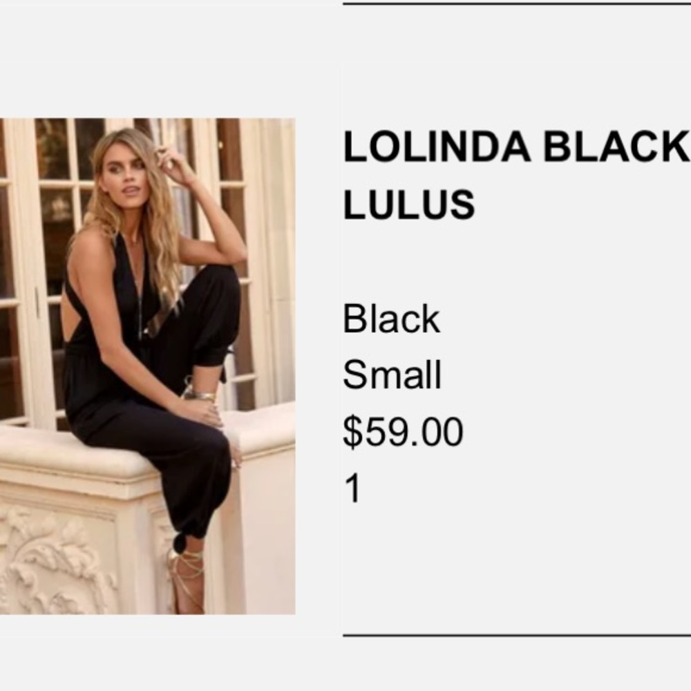 BRAND NEW LULUS BLACK ROMPER. Size : Small. Worn once